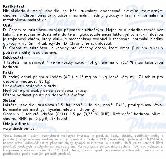 Di Chrom se sukralózou stolní sladidlo tbl.80