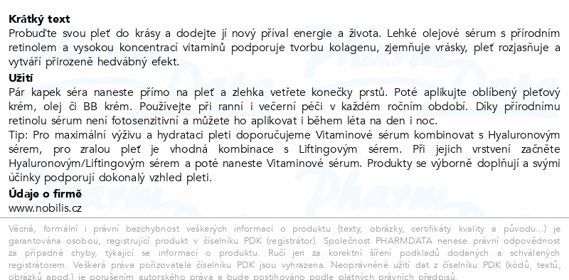 Nobilis Tilia Vitaminové sérum 20ml
