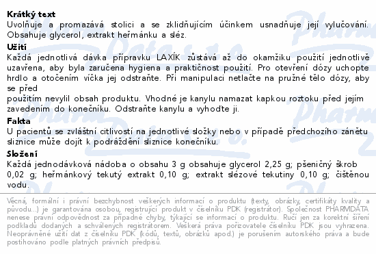 Laxík mikroklystýr pro děti 3x3g