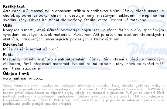 HARTMANN Atrauman Ag sterilní 10x10cm 10ks