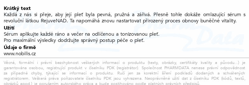Nobilis Tilia Rejuvenační sérum NAD+ 20ml