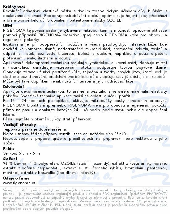 RIGENOMA tejpovací páska s opakovanou aplikací 5m