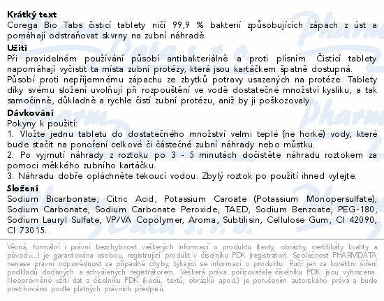 Corega Bio Tabs čisticí tablety 30ks