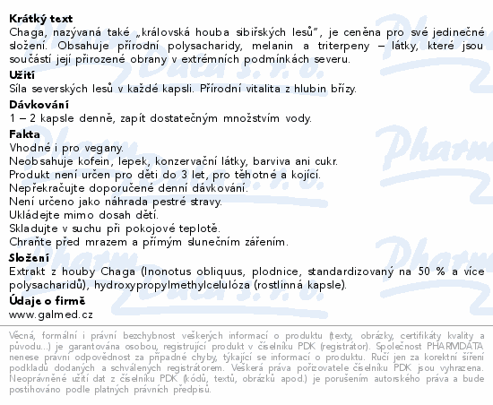 Chaga 500mg cps.90 Galmed