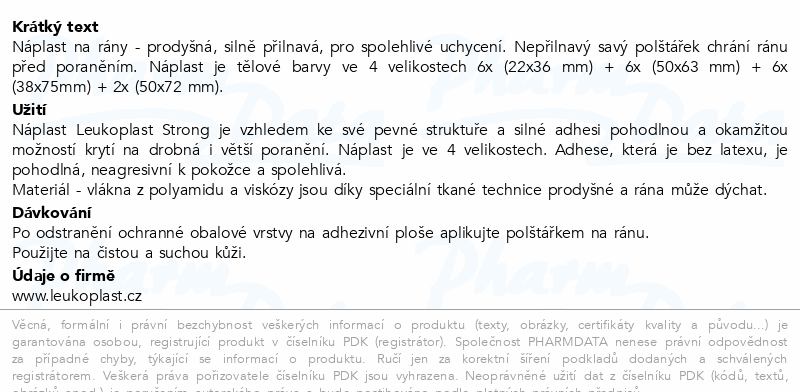 Leukoplast Strong náplast pevná 4 vel.20ks