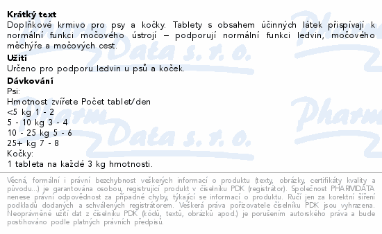 PETIGAL Péče o Ledviny s příchutí masa tbl.100