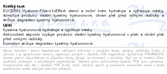 Eucerin HyaluronFiller+3xEff.den+noc kr.2x50ml2026