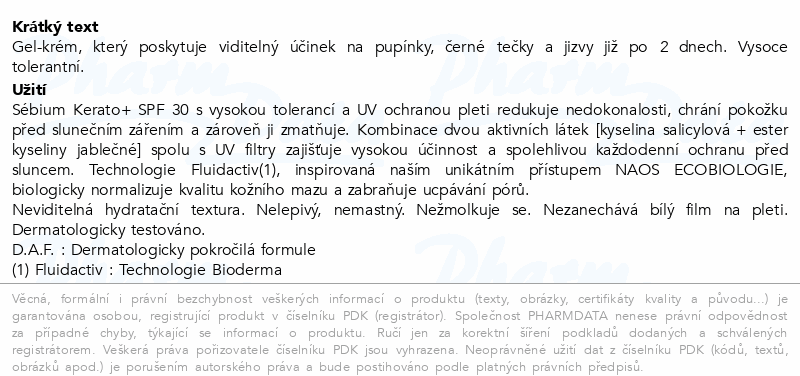 BIODERMA Sébium Kerato+ gel-krém SPF30 30ml