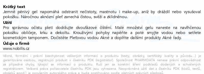 Nobilis Tilia Čisticí gel Akné 75ml