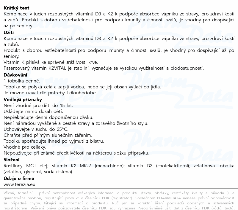 TEREZIA Vitamin D3+K2 tob.30