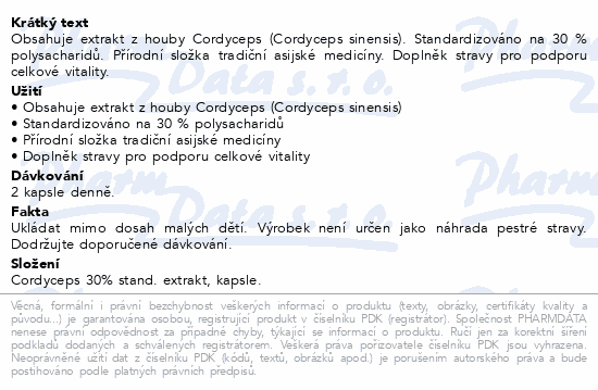 Cordyceps 30% extrakt 500mg cps.60
