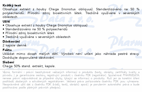 Chaga 50% extrakt 500mg cps.60