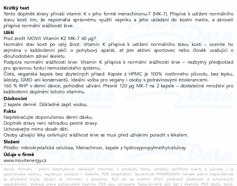 MOVit Vitamin K2 MK-7 60mcg cps.90