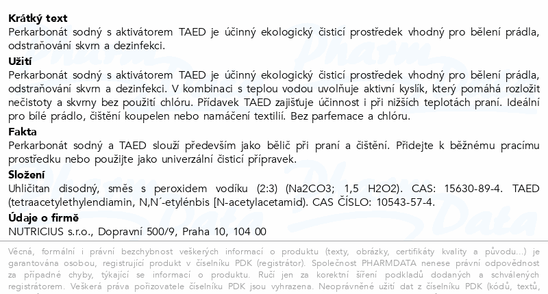 Perkarbonát sodný + taed 1000g