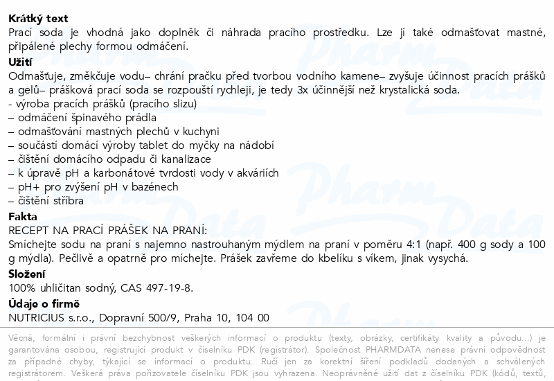 Prací soda 1000g