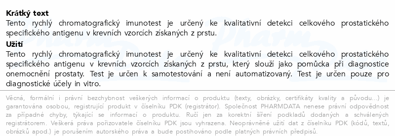 JusChek Test prostaty (PSA) 1ks