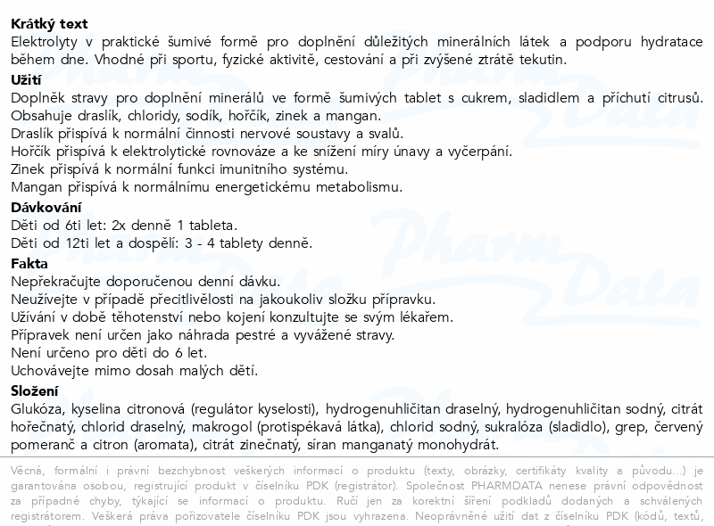 Elektrolyty Glenmark příchuť citrusů tbl.eff. 20