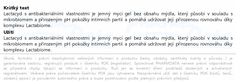 Lactacyd Intimní gel Antibakterial jem.parf.200ml
