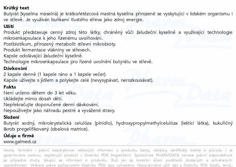 Butyrát sodný cps.30 Galmed