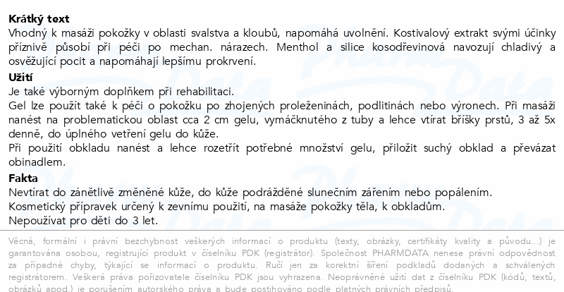 Alpa bylinný masážní gel kostival 100ml