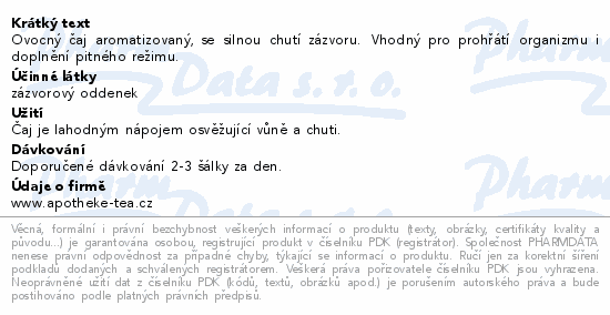 Apotheke Citron a zázvor čaj 20x2g