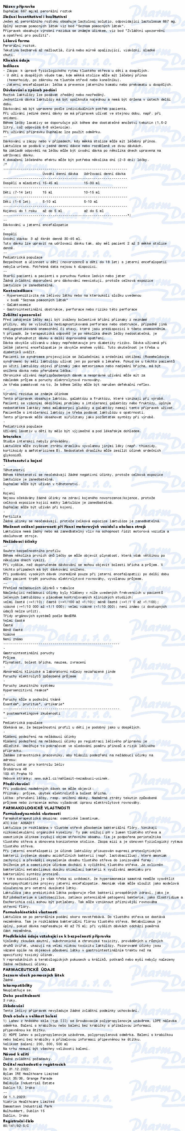 Duphalac 667mg/ml por.sol.1x200ml IV
