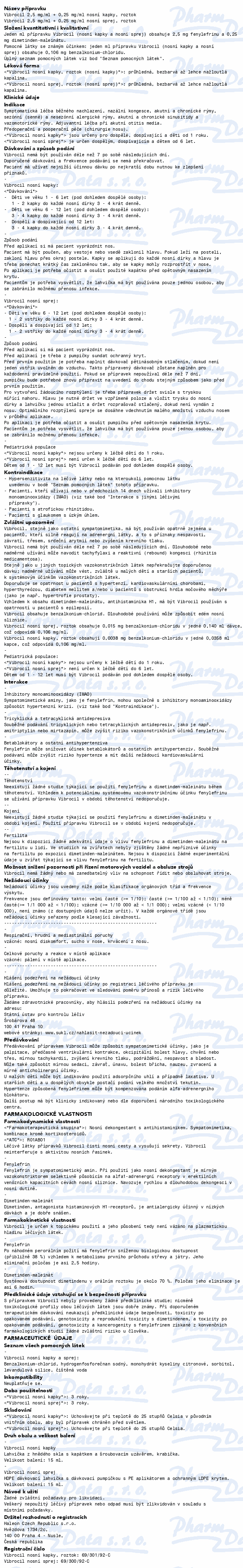 Vibrocil 2.5mg/ml+0.25mg/ml nas.spr.sol.1x15ml
